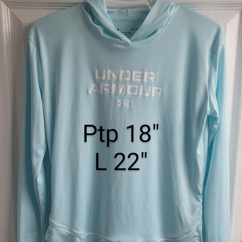 #169 Under Armour Blue Y LG Shirt w Hood